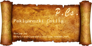 Peklyanszki Csilla névjegykártya